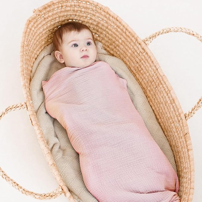 Muslin Swaddle Blankets for Newborns, 2 Pack Large 40 x 40 Inches, 100% Cotton - Image 3