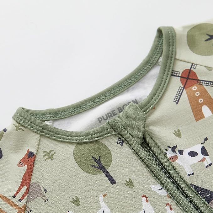 pureborn Baby Infant Boys Girls Sleeper Snug Fit Viscose from Bamboo Pajamas - Image 5