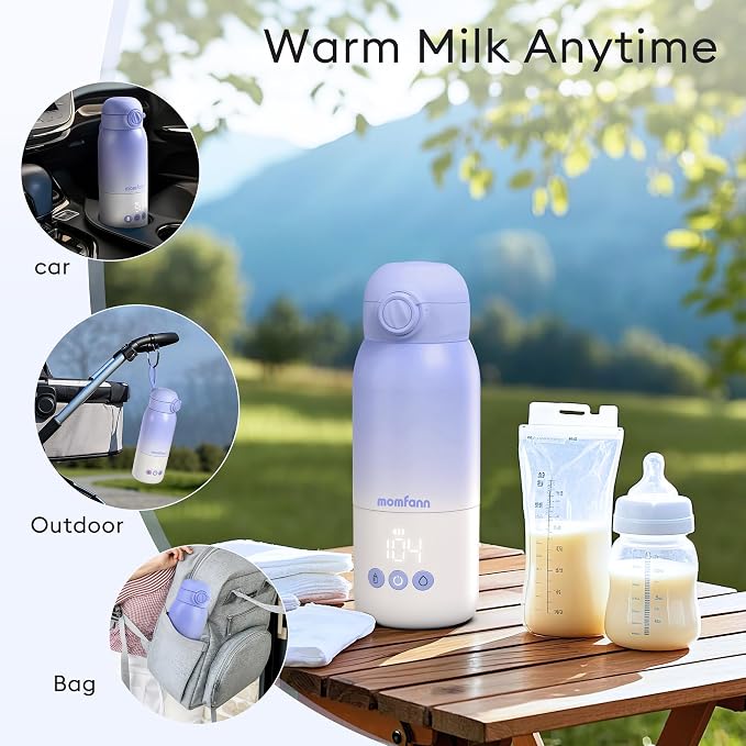 Portable Bottle Warmer for Travel, Dual Heating Modes Baby Milk Warmer On The - Image 6