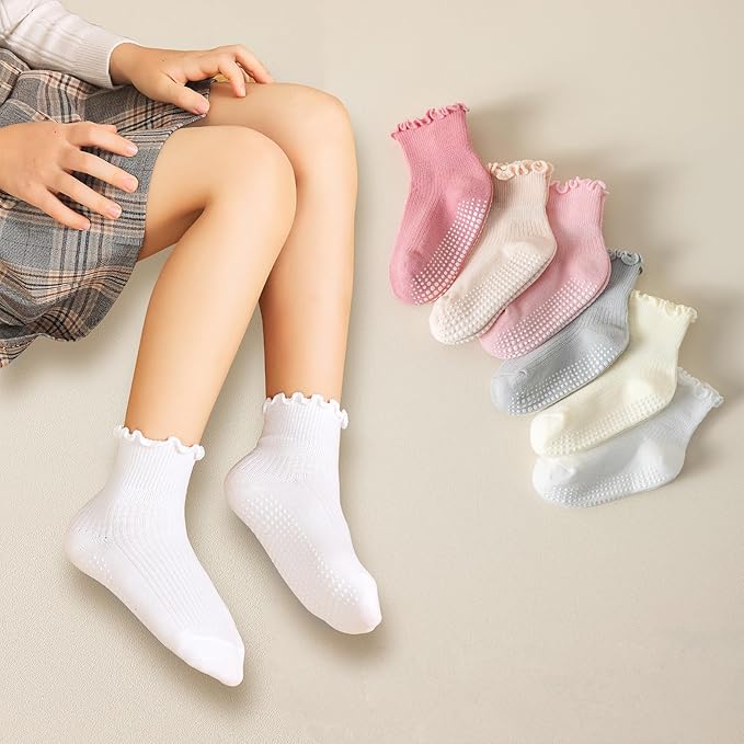 6 Pairs Toddler Ruffle Socks for Girls - Image 6
