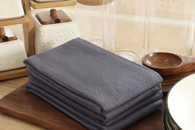 PurpleEssences Waffle Weave Kitchen Towel, 100% Cotton - Image 5