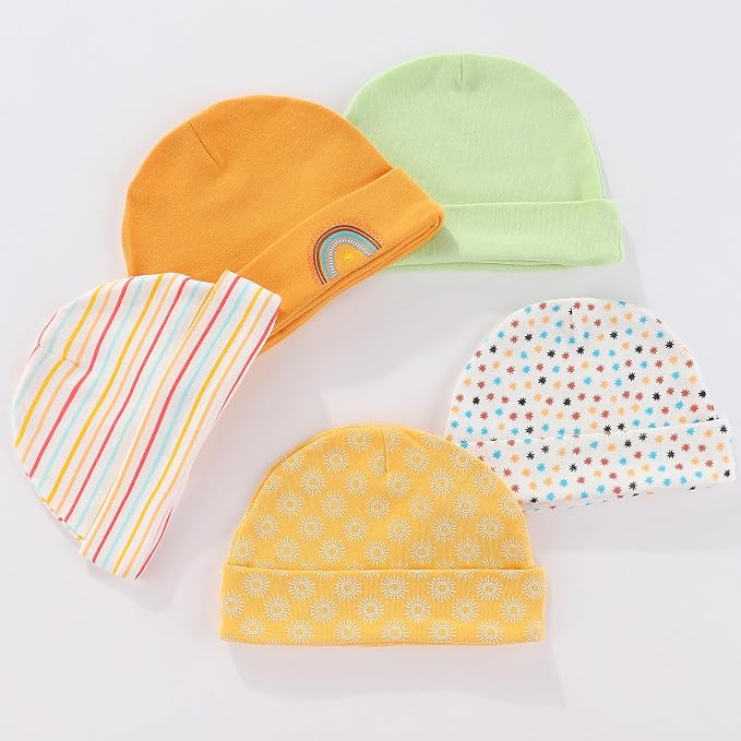 Baby Hat and Mittens Set Newborn Baby Hats Caps - Image 2