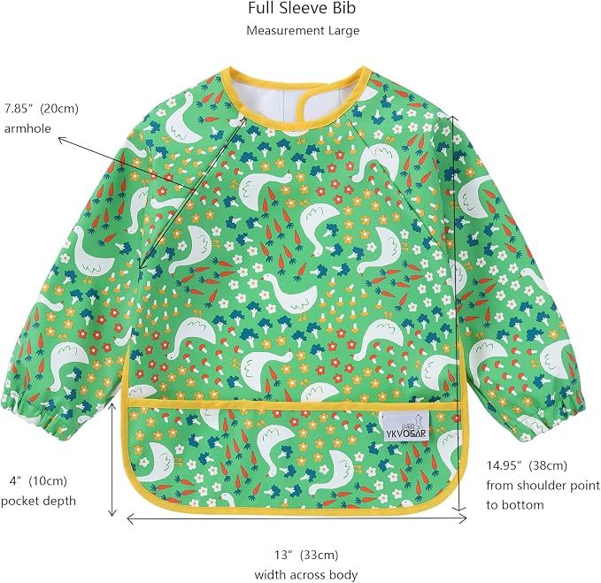 2 Pack Baby Bibs for Boy, Baby Bibs for Eating, Mess Proof Baby Bib, Full - Image 5