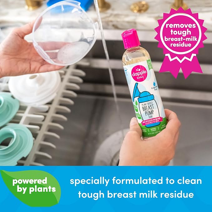 Dapple Breast Pump Soap Baby, 8 Fl Oz Bottle, Fragrance Free, Plant Based & - Image 3