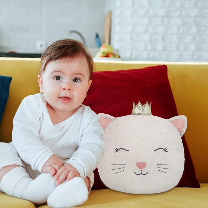 MON AMI Linen Kitty Accent Décor Pillow - Image 6