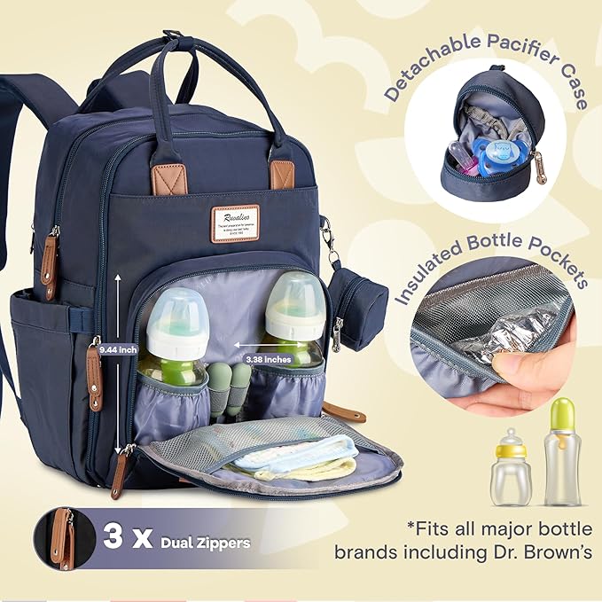 RUVALINO Diaper Bag Backpack, Diaper Changing Totes, Waterproof and Stylish - Image 2