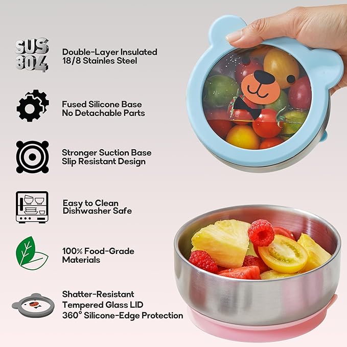 BPA-Free 100% Food-Grade Stainless Steel Baby Bowls - Image 4