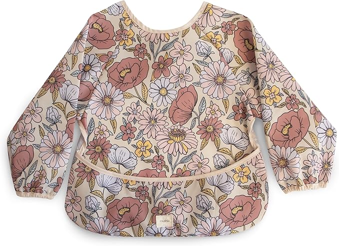 mushie Long Sleeve Baby Bib | Water Resistant Adjustable Fit by mushie