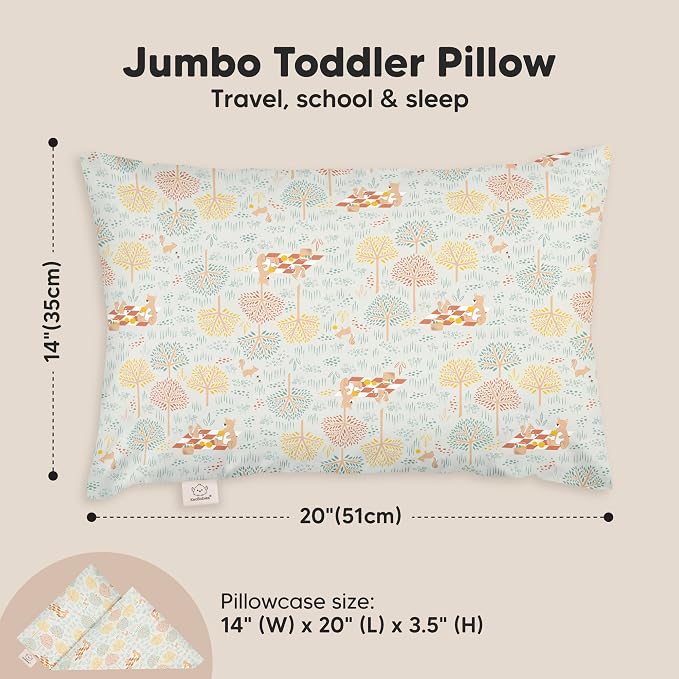 KeaBabies Toddler Pillow with Pillowcase, Jumbo 14X20 - Image 3