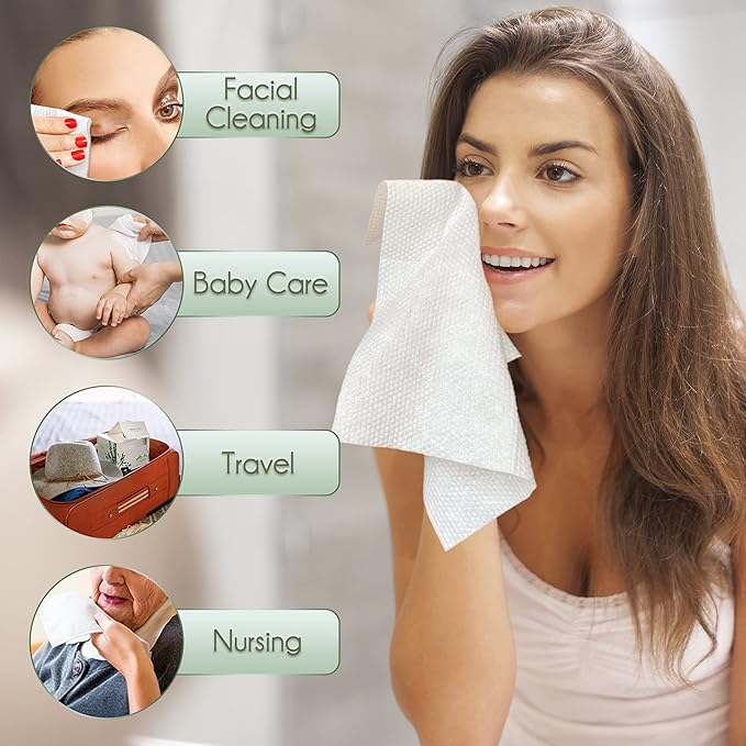Bamboo Viscose Disposable Face Towel Biodegradable Large Dry Face Wipes 240 - Image 6