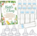 TrelaCo Dinosaur Cool Baby Shower Games Bottle Chug Sign Wooden Green Leaf Gift by TrelaCo