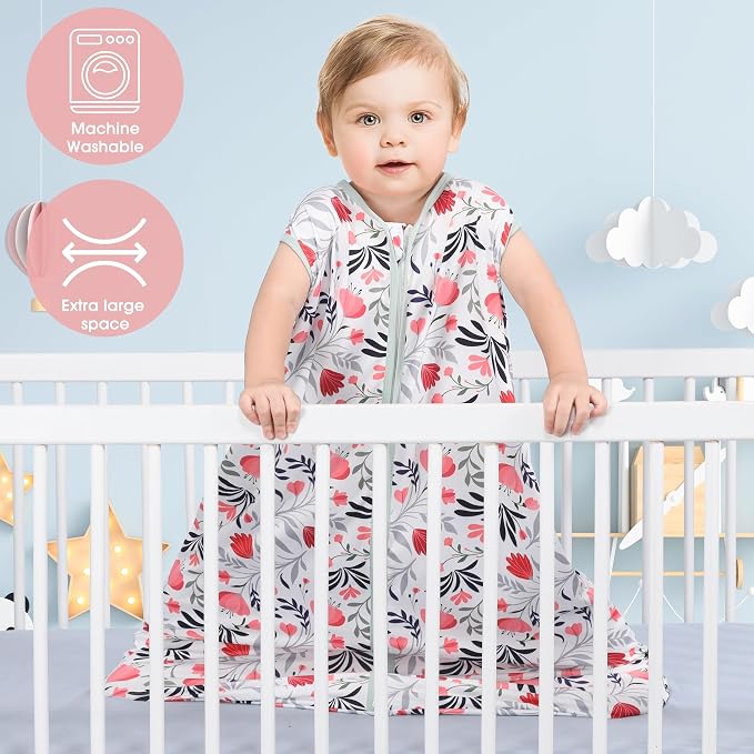 Baby Sleep Sack 6-12 Months 3 Pack Baby Wearable Blanket 100% Rayon Cotton - Image 2