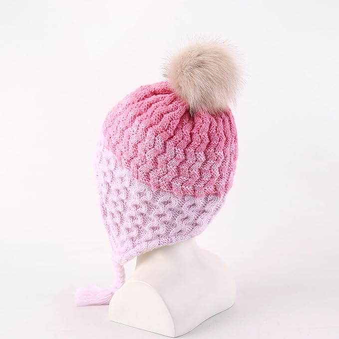 LANGZHEN Toddler Kids Infant Winter Hat, Earflap Knit Warm Cap Fleece Lined - Image 3