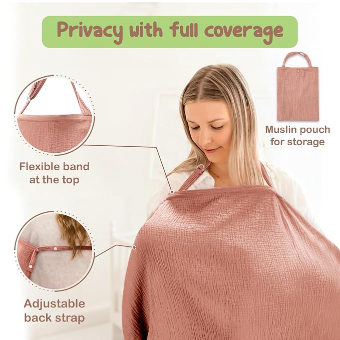 Premium Organic Breathable Muslin Nursing Cover - Image 4