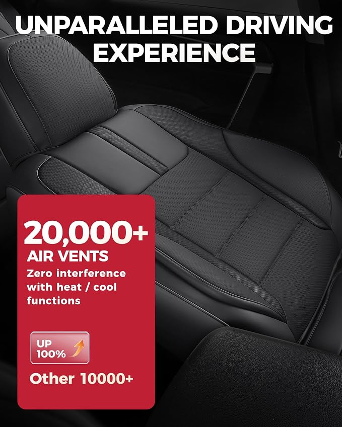 FREESOO Black Car Seat Covers Full Set - Image 6