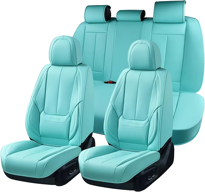 Coverado Car Seat Covers Full Set, Car Seat Protector Waterproof, Nappa Leather by COVERADOAUTO