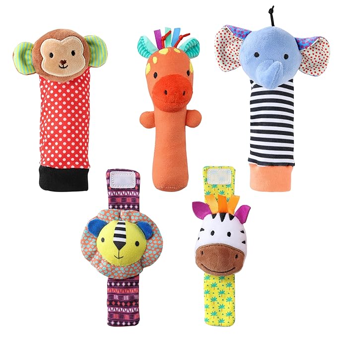 The Peanutshell Sock Rattles Set of 5 by ThePeanutshell
