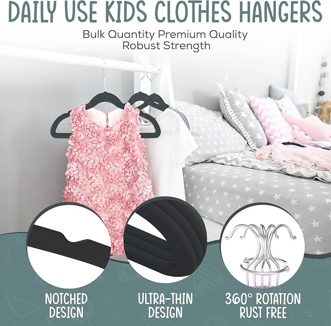 50 Premium Kids Velvet Hangers - Image 6