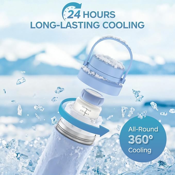 22oz Breastmilk Cooler Bottle for Outdoor, 24 Hours All-Day Cooling& Leak-Proof - Image 3