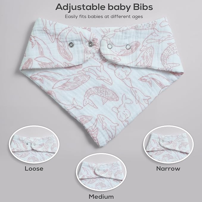 Muslin Baby bibs for drooling and teething, 100% cotton, Bibs for baby girl - Image 2