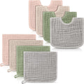 Tallew 8 Pack Muslin Burp Cloths and Baby Bibs by Tallew