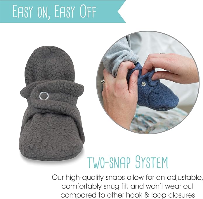 Zutano Unisex Fleece Baby Booties, Two Snap Closure, Newborn to 24 Months - Image 8