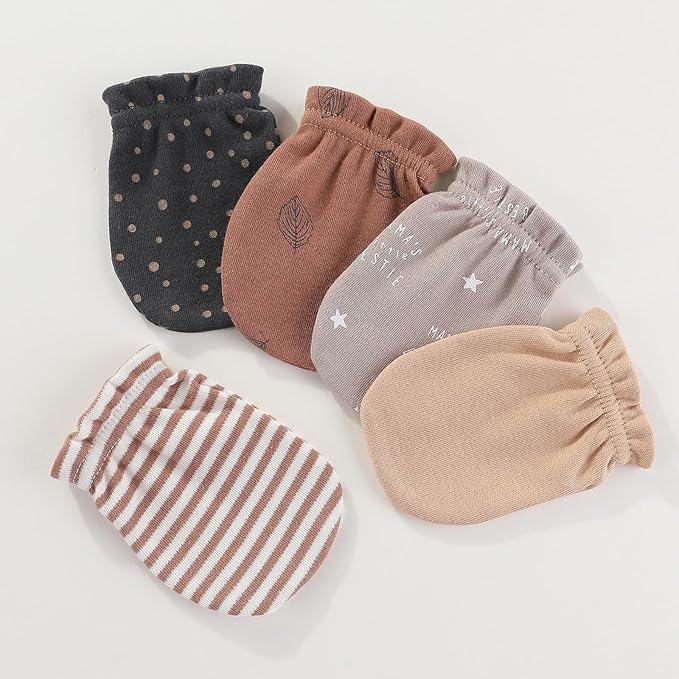 Newborn Baby Boy Girl Caps Mittens Socks Set Cotton Baby Essentials Accessories - Image 4