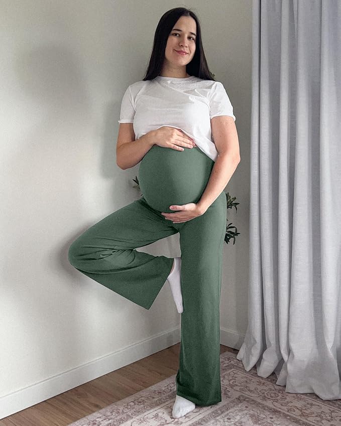 G4Free BareFeel Maternity Dress Yoga Pants Over The Belly Stretchy Work Slack - Image 7