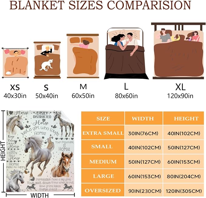 Horse Blanket for Adults, Flowers Animals Throw Blanket for Girls Boys - Image 3