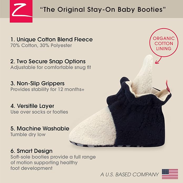 Zutano Unisex Fleece Baby Booties, Two Snap Closure, Newborn to 24 Months - Image 3