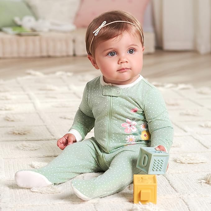 Gerber Baby Girls 4 Pack Sleep 'N Play Footie - Image 4