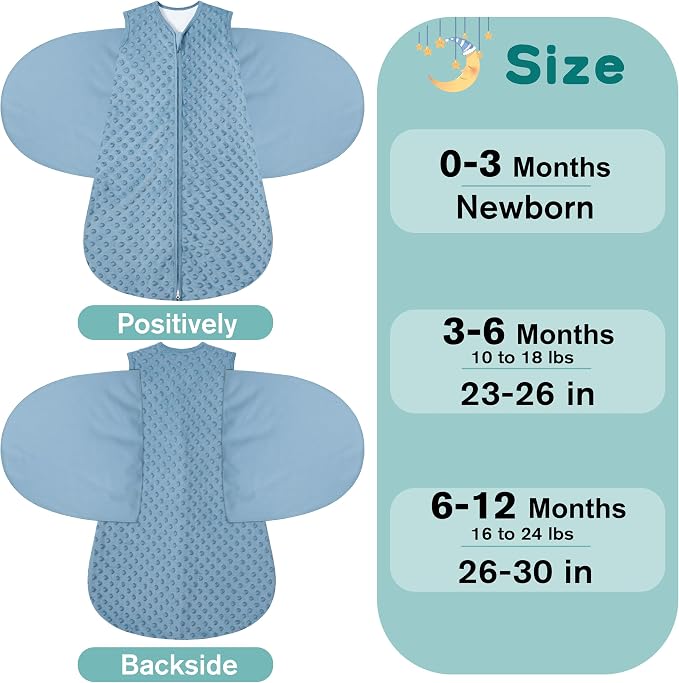 Fleece Newborn Sleep Sack Baby Swaddle, 3-Way Adjustable Wearable Blanket - Image 5