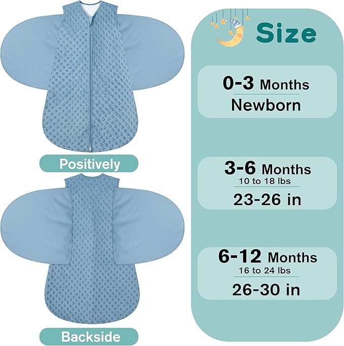 Fleece Newborn Sleep Sack Baby Swaddle, 3-Way Adjustable Wearable Blanket - Image 5