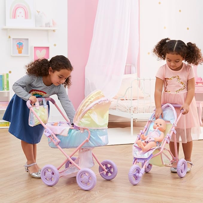 Olivia's Little World Baby Doll Stroller, 2-in-1 Doll Pram Buggy - Image 4