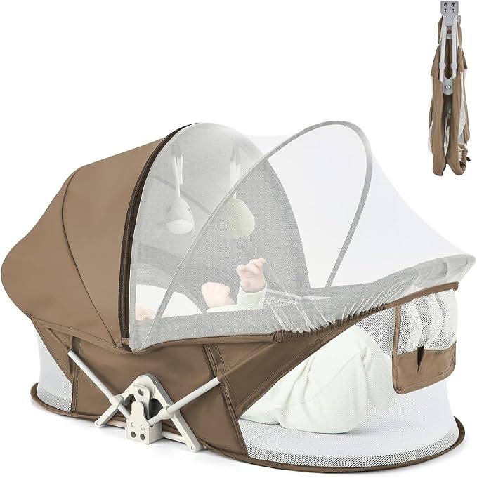 Portable Baby Bassinet Travel Baby Bed, Baby Cribs Travel Pod by ISELECTOR