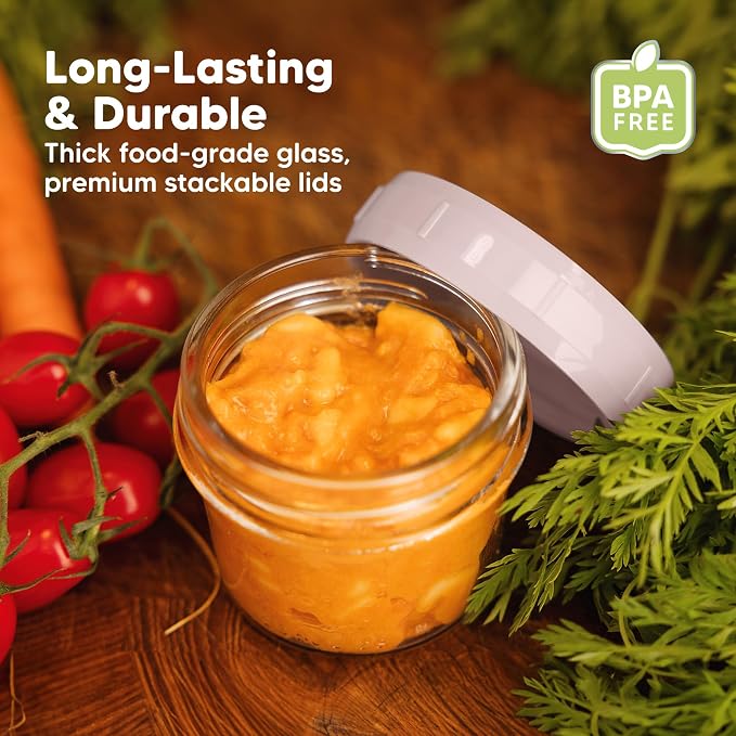 KeaBabies 6pk 4oz Glass Baby Food Containers - Image 4