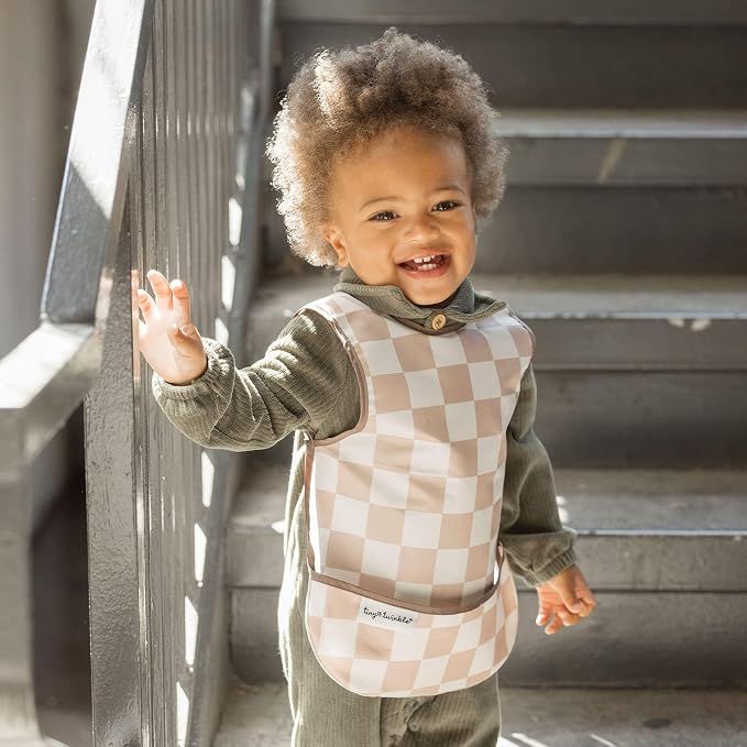 Twinkle Short Sleeve Apron Baby & Toddler Bib – Waterproof, Mess-Proof Bibs - Image 2