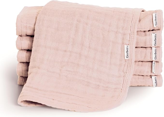Gerber Baby Unisex Muslin Burp Cloths 6-Pack, Large Size 20" x 10" by Gerber