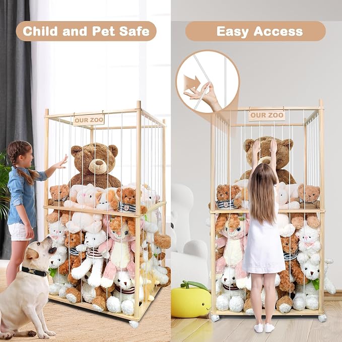 Stuffed Animal Storage, Wood Stuffed Animal Zoo Storage - Image 5
