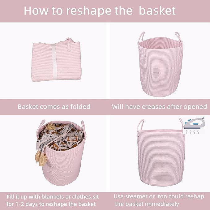 Cotton Rope Laundry Basket Hamper - Image 7