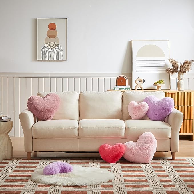 EastTree Heart Pillows, Dusty Pink Heart Shaped Pillows, Ultra Soft Extra-Large - Image 3
