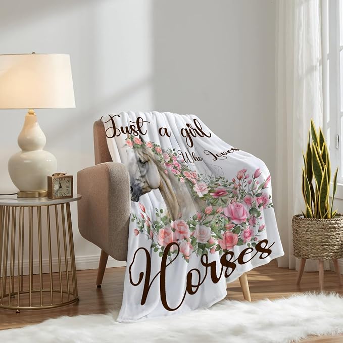 Just A Girl Who Loves Horses Blanket - Image 7