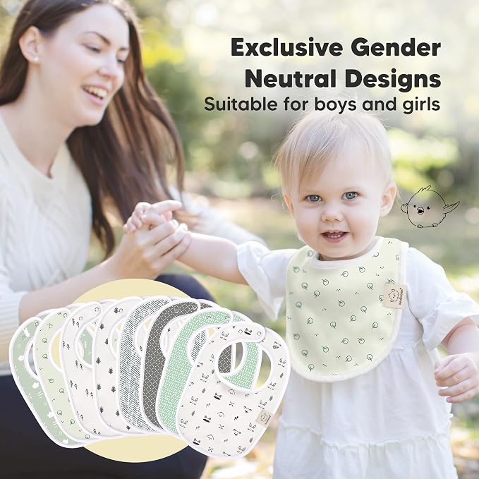 8-Pack Organic Baby Bibs for Boys, Girls - Image 6