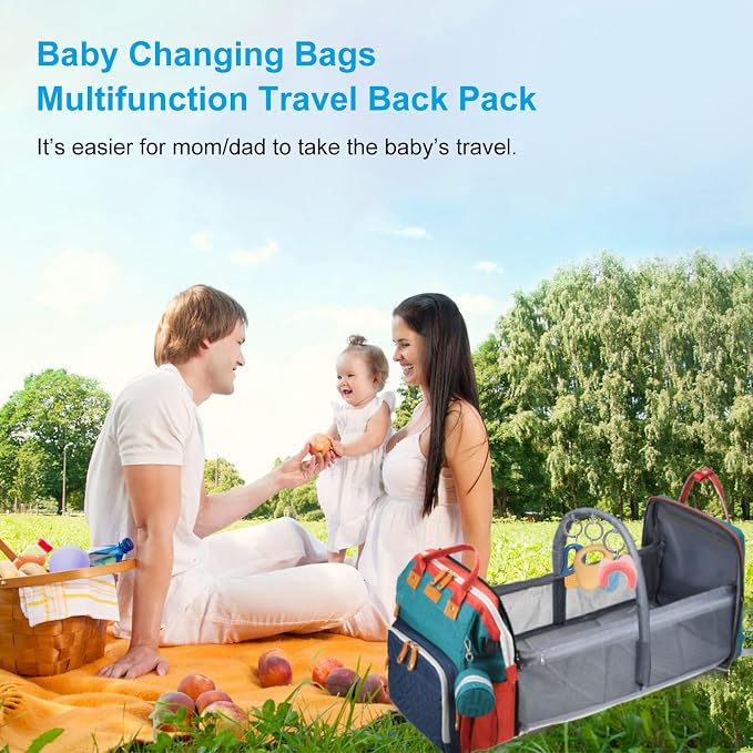Jeryswet Baby Diaper Bags with Changing Station, Waterproof Large Capacity - Image 7