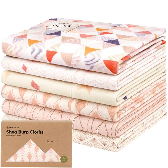 Organic Burp Cloths Baby Boy, Girl by KeaBabies