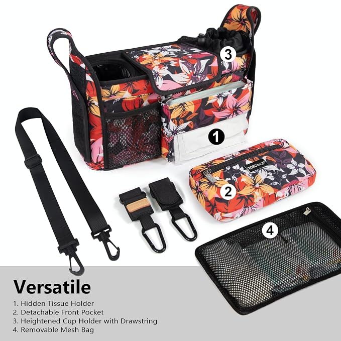TOPDesign Universal Baby Stroller Organizer, Stroller Caddy - Image 2