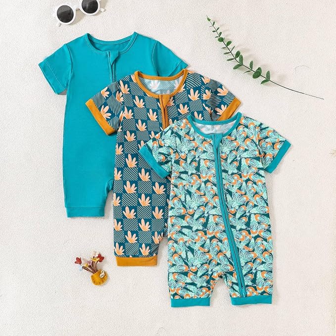 OPAWO Bamboo Baby Pajamas 3 Pack, Double Zipper Bamboo Sleepers - Image 7