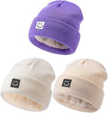 Baby Beanie Hat 3 Packs with Cute Smiley Face, Toddler Girls Boys Baby Hats by Hispeka