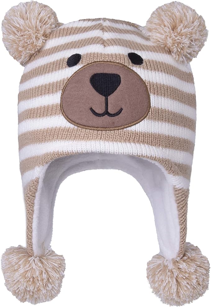 LANGZHEN Toddler Kids Infant Winter Hat, Earflap Knit Warm Cap Fleece Lined - Image 3