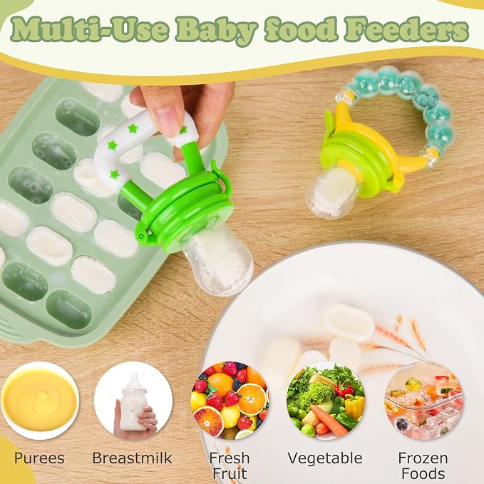 Baby Fruit Feeder & Baby Breastmilk Popsicle Molds-WAJIAYON Silicone Babies - Image 3